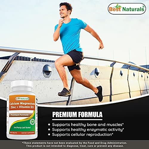 Best Naturals Best Naturals Calcium Magnesium Zinc with Vitamin D3, 300 Tablets - Calcium 1000 mg, Magnesium 400 mg, Zinc 25 mg & D3 600 IU per Serving (3 Tablets)