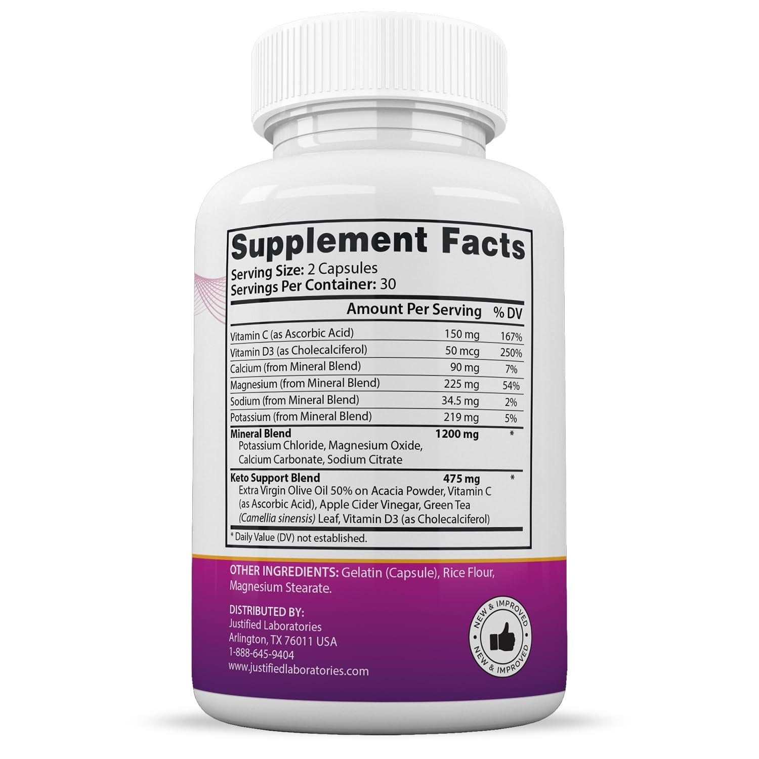 Justified Laboratories (5 Pack) Ripped Results Keto ACV Extreme Pills 1675MG Keto Support Blend Capsule Alternative Keto ACV Gummies Formulated Apple Cider Vinegar Extra Virgin Olive Oil Powder Green Tea Leaf 300 Capsules