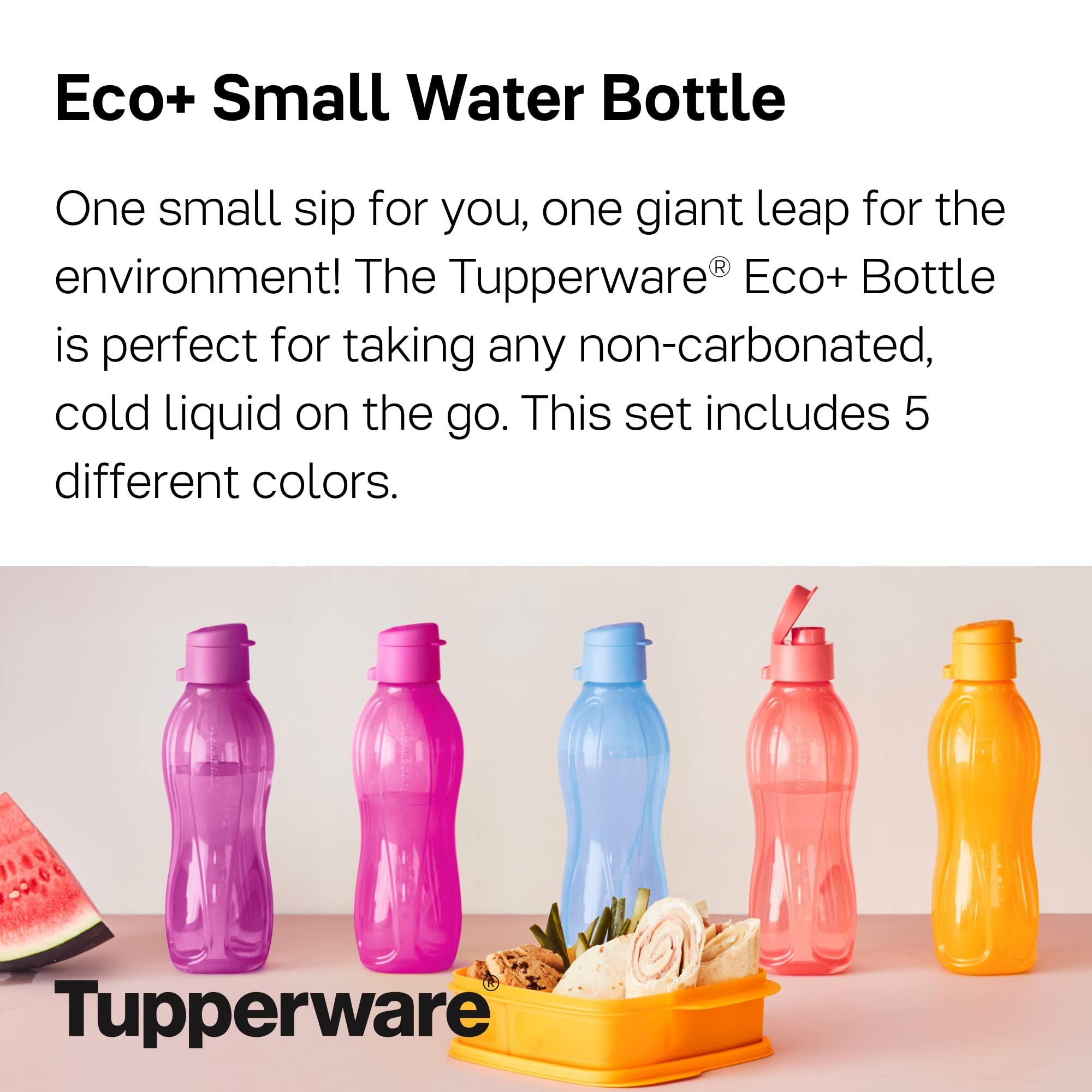 Tupperware Tupperware Brand Eco+ Small Reusable Water Bottle - 500mL, Pack of 5 - Dishwasher Safe & BPA Free - Lightweight & Leak Proof - Great for Travel, Gym & Outdoor Activities