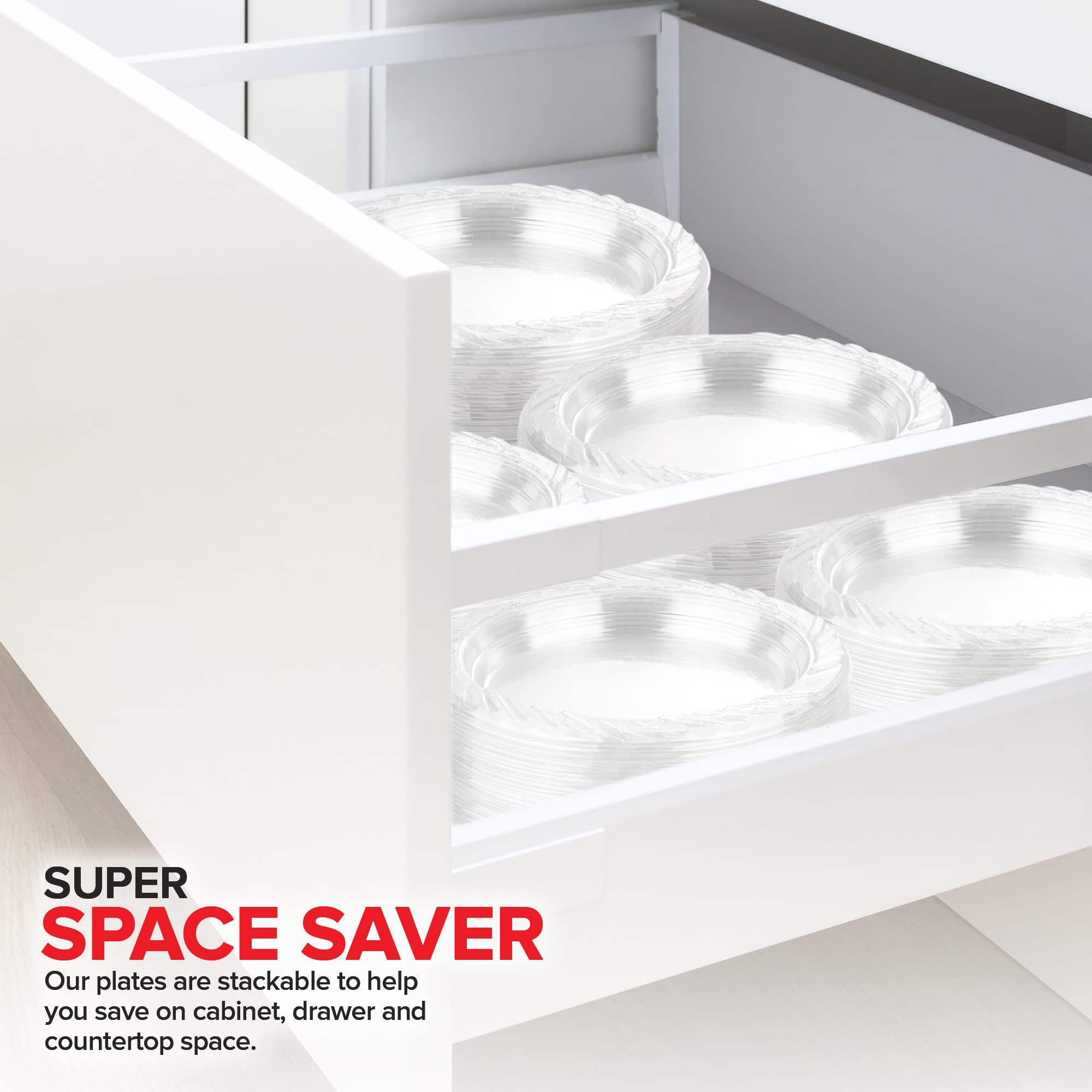 Stock Your Home Stock Your Home 6-Inch Clear Plastic Dessert Plates (40 Pack) Flexible Disposable Clear Plates for Dessert & Appetizers, Crystal Clear Small Plates for Parties & Catering, Clear Plastic Party Plates