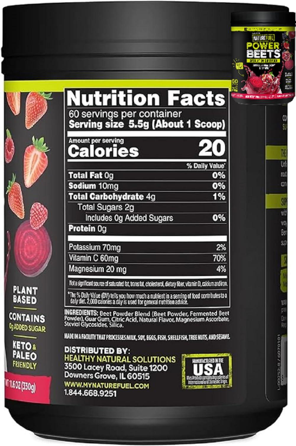 Amazing Grass Amazing Grass Greens Blend Superfood: Super Greens Powder Smoothie Mix for Boost Energy, 60 Servings & Nature Fuel Power Beets Powder, Beet Root Powder, Support Natural Energy, 60 Servings