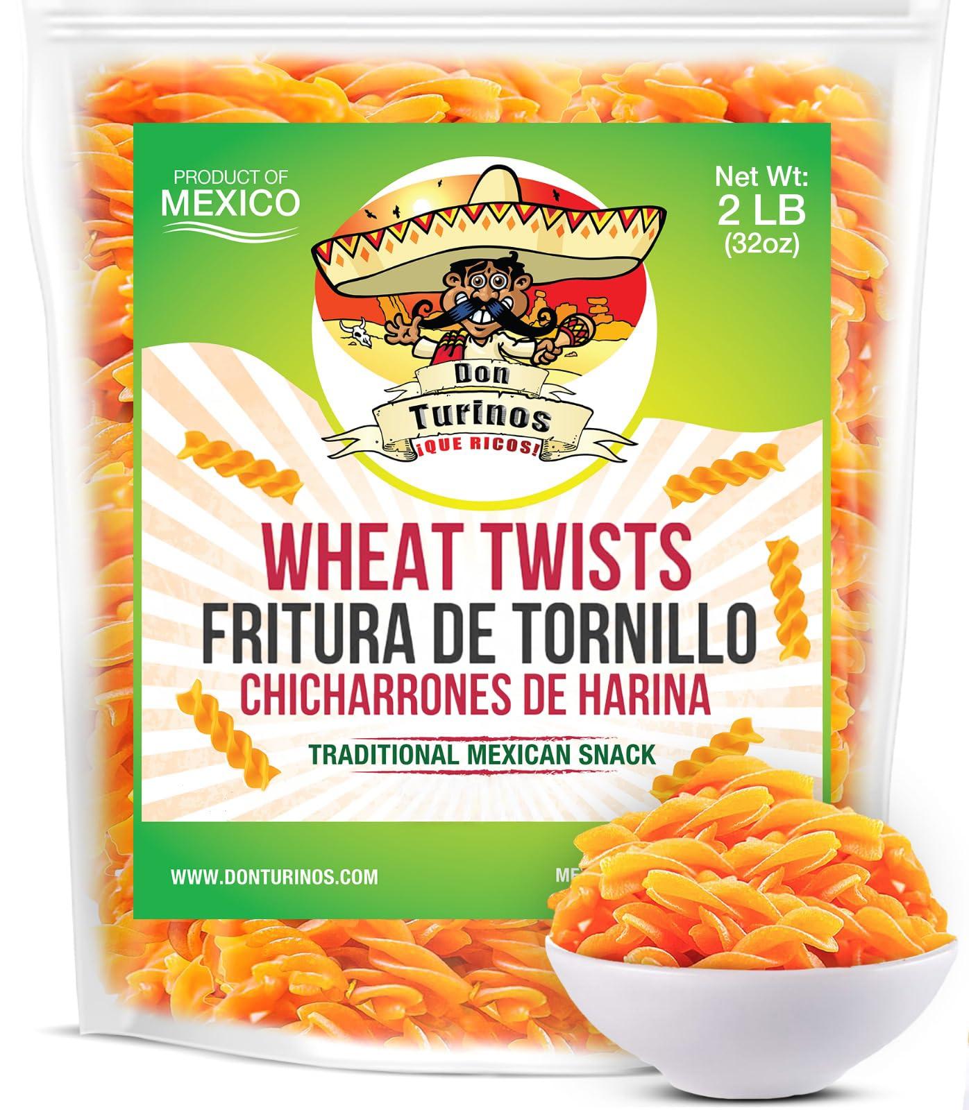 DON TURINOS ¡QUE RICOS! Duritos (Duros) Mexican Wheat Pellet Twists 2LB - Fritura De Tornillo - Traditional Fried Snack- by Turinos