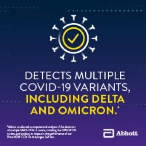 BinaxNOW BinaxNOW COVID-19 Antigen Self Test, 1 Pack, 4 Tests Total, COVID Test With 15-Minute Results Without Sending to a Lab, Easy to Use at Home