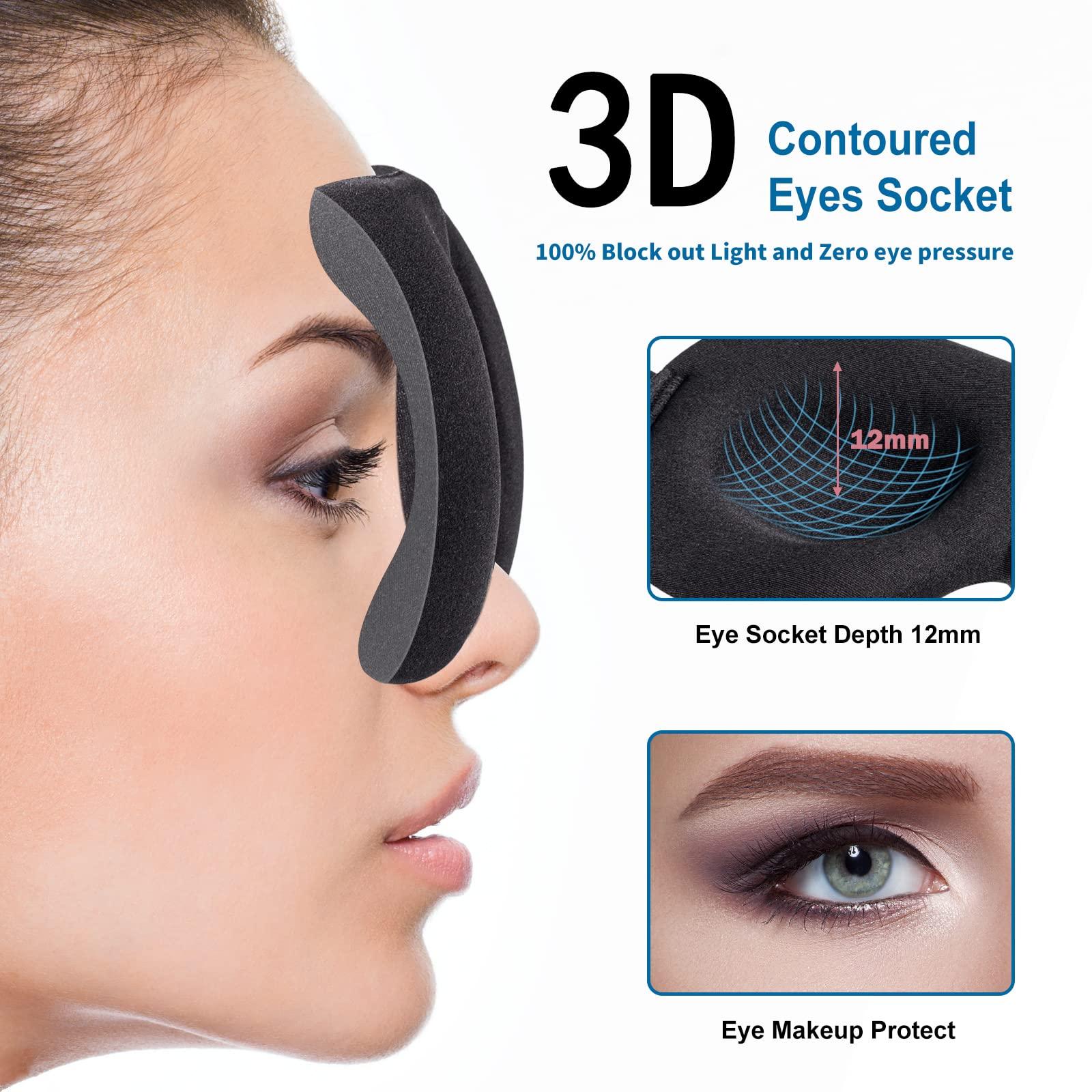 YIVIEW YIVIEW Sleep Mask for Side Sleeper Pack of 3, 100% Light Blocking 3D Eye Masks for Sleeping, Night Blindfold for Women Men