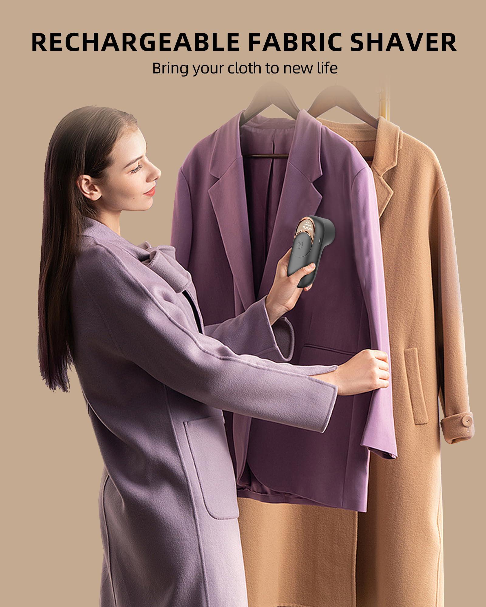 KIDEE Fabric Shaver Lint Remover, Rechargeable Lint Shaver with 6-Leaf Blades, Sweater Defuzzer, Quickly Remove Fuzz Lint Balls for Clothes, Sweater, Couch, Blanket, Curtain, Wool, Cashmere