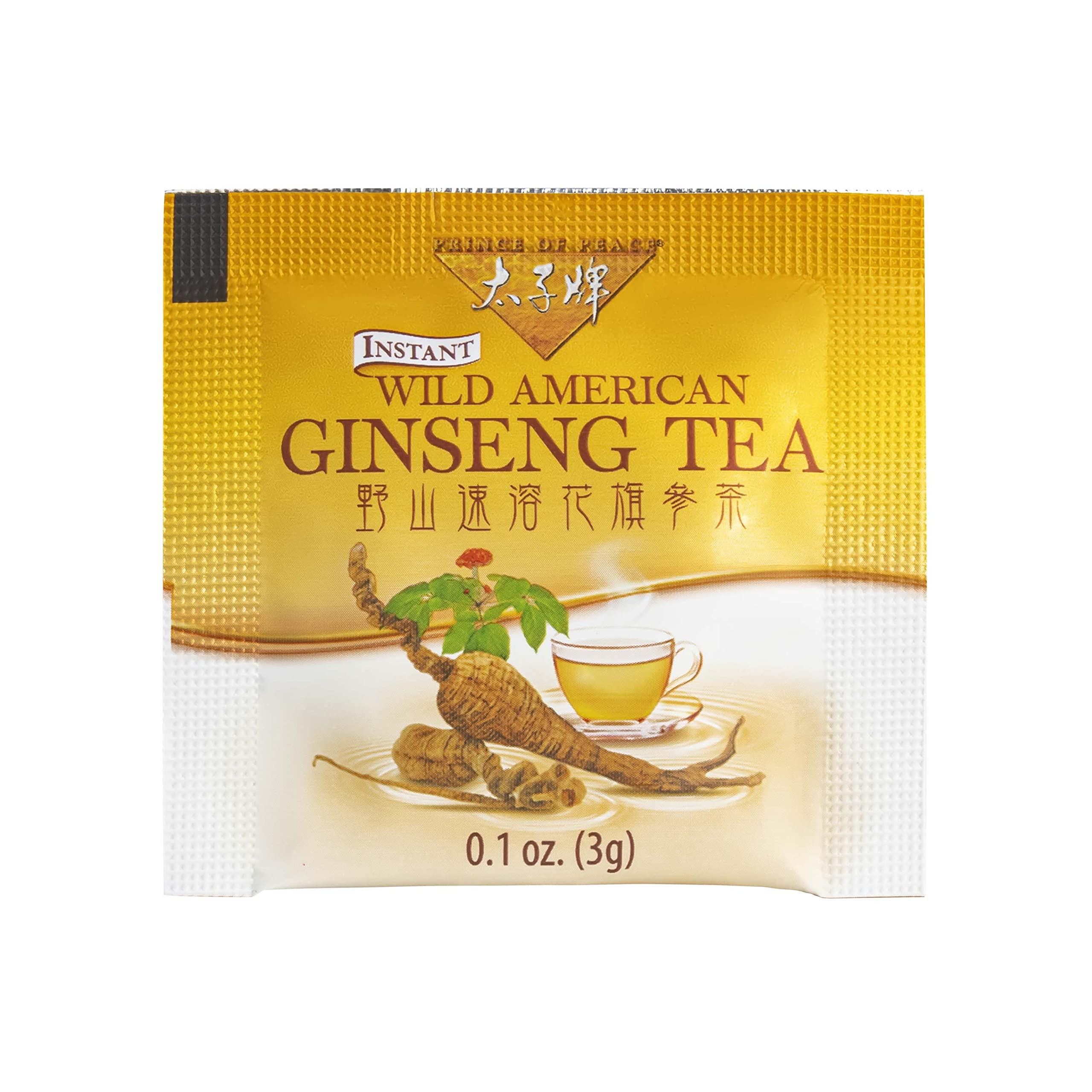 Prince Of Peace Prince of Peace Instant Wild American Ginseng Tea, 80 Sachets Healthy Drink, Caffeine-Free Energy-Boosting, Heavy Antioxidants, Plant Extract