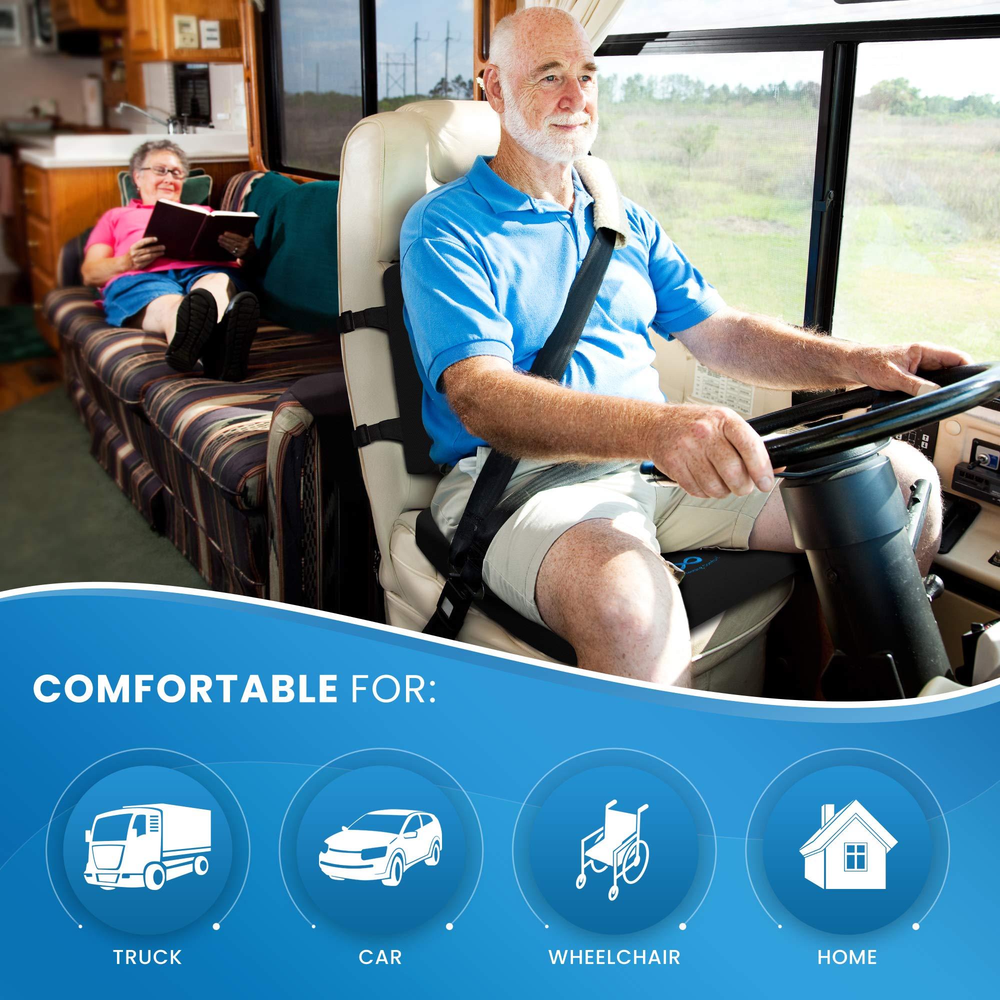 Everlasting Comfort Everlasting Comfort Pure Memory Foam Wheelchair Seat Cushion and Lumbar Support Pillow for Office Chair Bundle