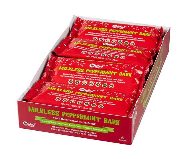No Whey! Foods No Whey Foods - Milkless Peppermint Bark (16 Pack) - Vegan & Allergy Friendly Christmas Chocolate- Dairy Free, Nut Free, Peanut Free, Soy Free, Gluten Free