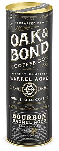 OAK & BOND Oak & Bond Coffee Co. Colombia Single Origin and Espresso Bourbon Barrel Aged Coffee Bundle, Whole Bean Arabica - 22oz. Total