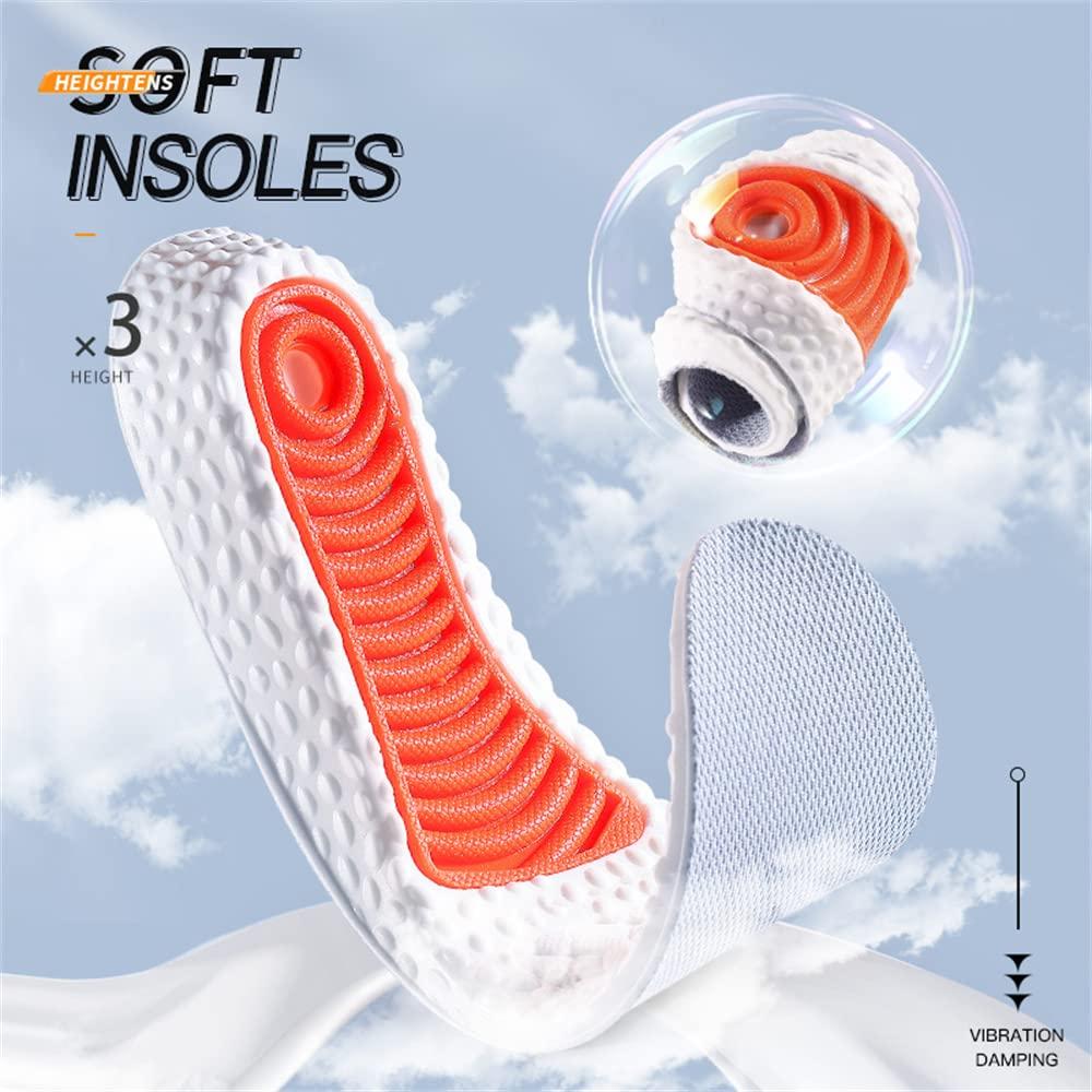 YURRUON Height Increase Insole Elastic Shock Absorbing Sports Shoe Insoles, Heel Lift Inserts Elevator Insoles for Men & Women