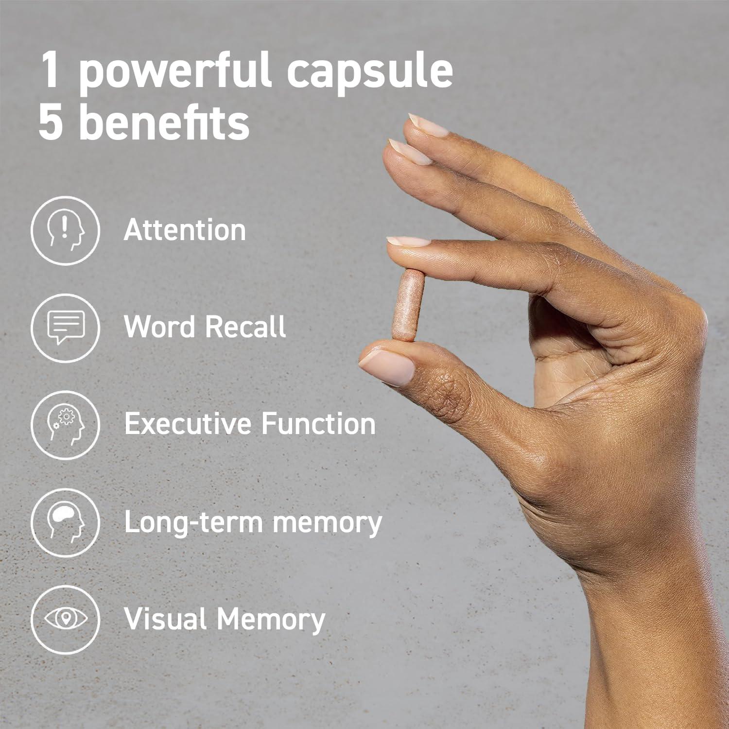 CocoaVia CocoaVia Memory & Focus Brain Supplement, 90 Day, Cocoa Flavanol Blend, Lutein, Added Caffeine for Boost. Improve Cognitive Function, Attention, Vegan & Plant Based, 90 Capsules