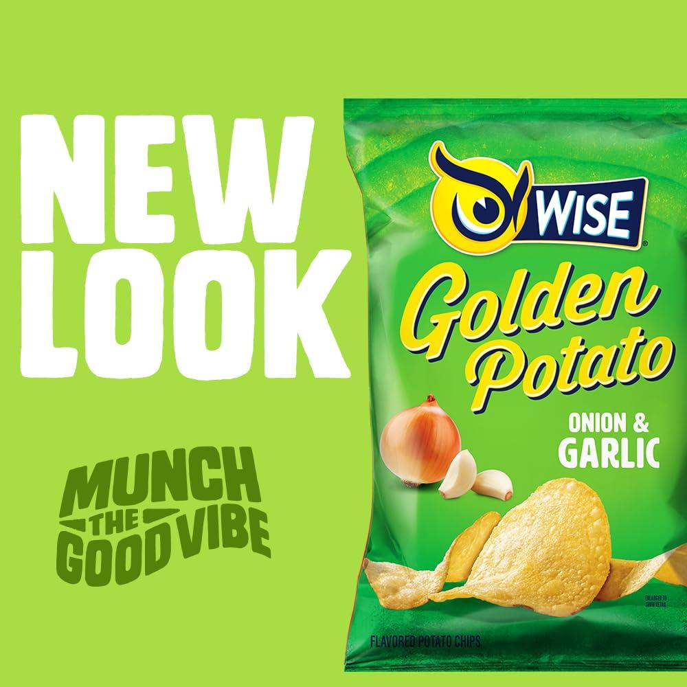 Wise Wise Snacks Onion and Garlic Potato Chips Bulk Snack for Fun and Tasty Snacking 0.75 Ounce 40 Count, Gluten Free, 0g Trans Fat, No Preservatives