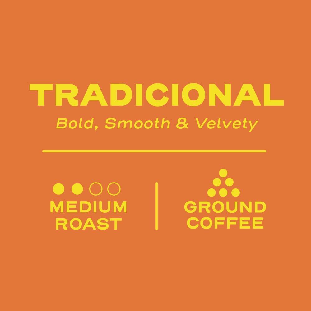 Sello Rojo Sello Rojo, Tradicional Medium Roast Ground Coffee Bag, 16 oz, Pack of 5