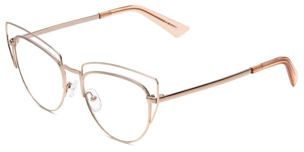 Calabria Calabria Book Club Hundred Beers Cat-Eye Blue Light Blocking Reading Glasses +1.50 Rose Gold Women
