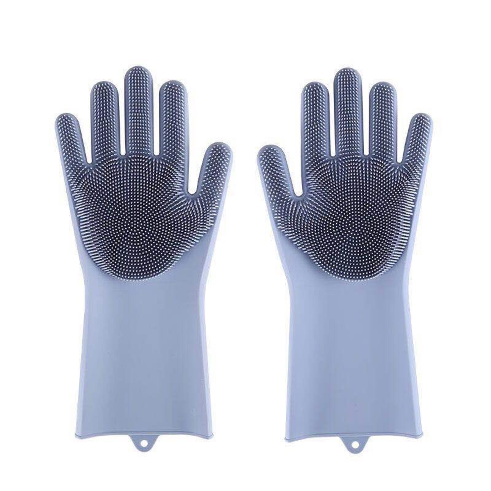 ShAzan Rubber Silicone dishwashing Gloves Household high-Temperature Resistance Anti-Scald Waterproof Kitchen Bowl Washing Gloves