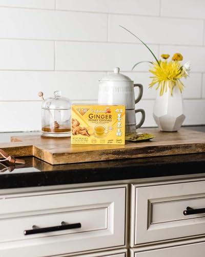 Prince Of Peace Prince of Peace Instant Natural Lemon Ginger Honey Crystals, 10 Sachets  Instant Hot or Cold Beverage for Nausea Relief and Soothes Throat  Easy to Brew Ginger and Honey Crystals