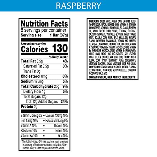 Nutri Grain Nutri-Grain Soft Baked Breakfast Bars, Made with Whole Grains, Kids Snacks, Raspberry, 10.4oz Box (8 Bars)