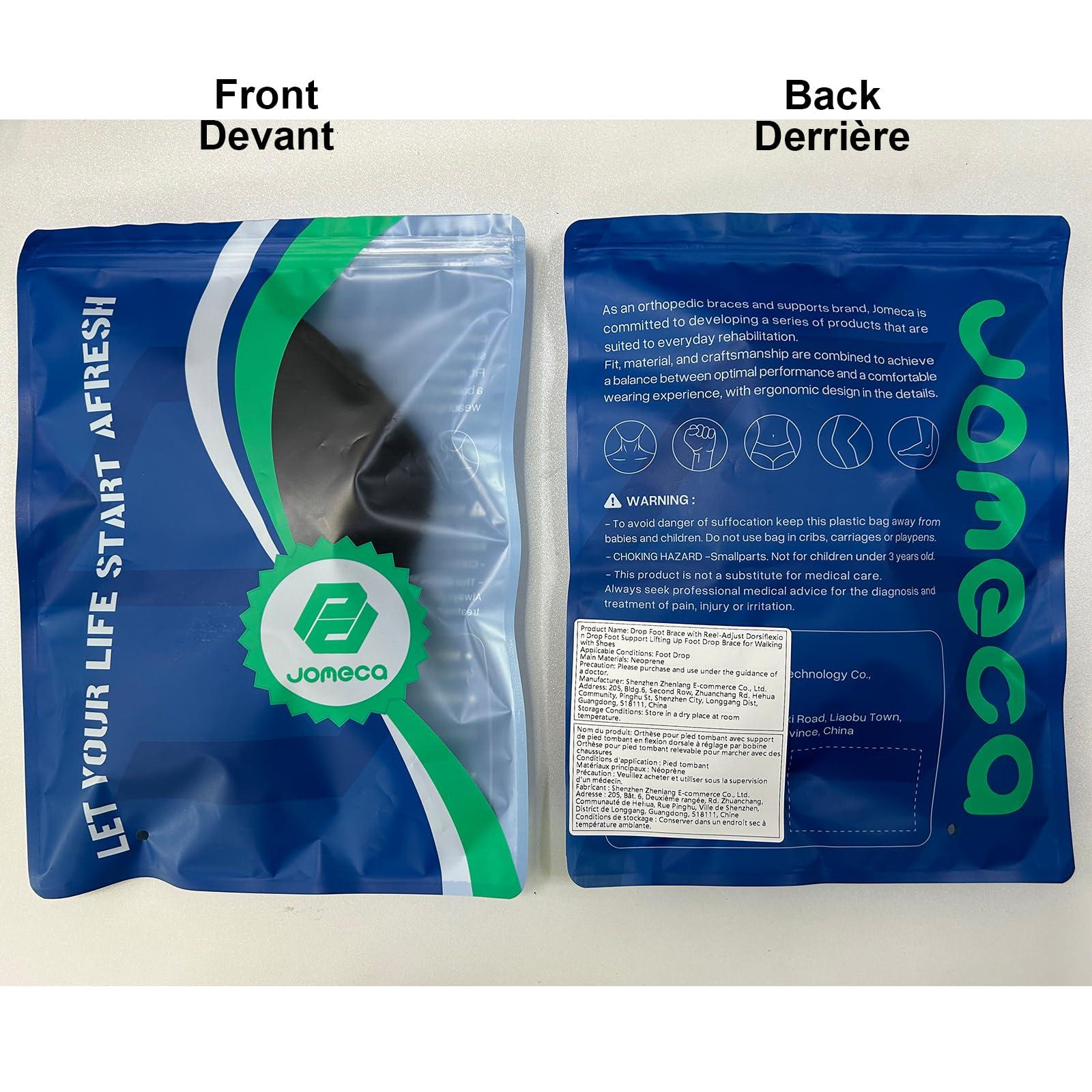 JOMECA JOMECA Drop Foot Brace with Reel-Adjust Dorsiflexion Drop Foot Support Lifting Up Foot Drop Brace for Walking with Shoes for Foot Drop Cause by ALS,MS,Stroke,Diabetic Neuropathy AFO Fit Women & Men