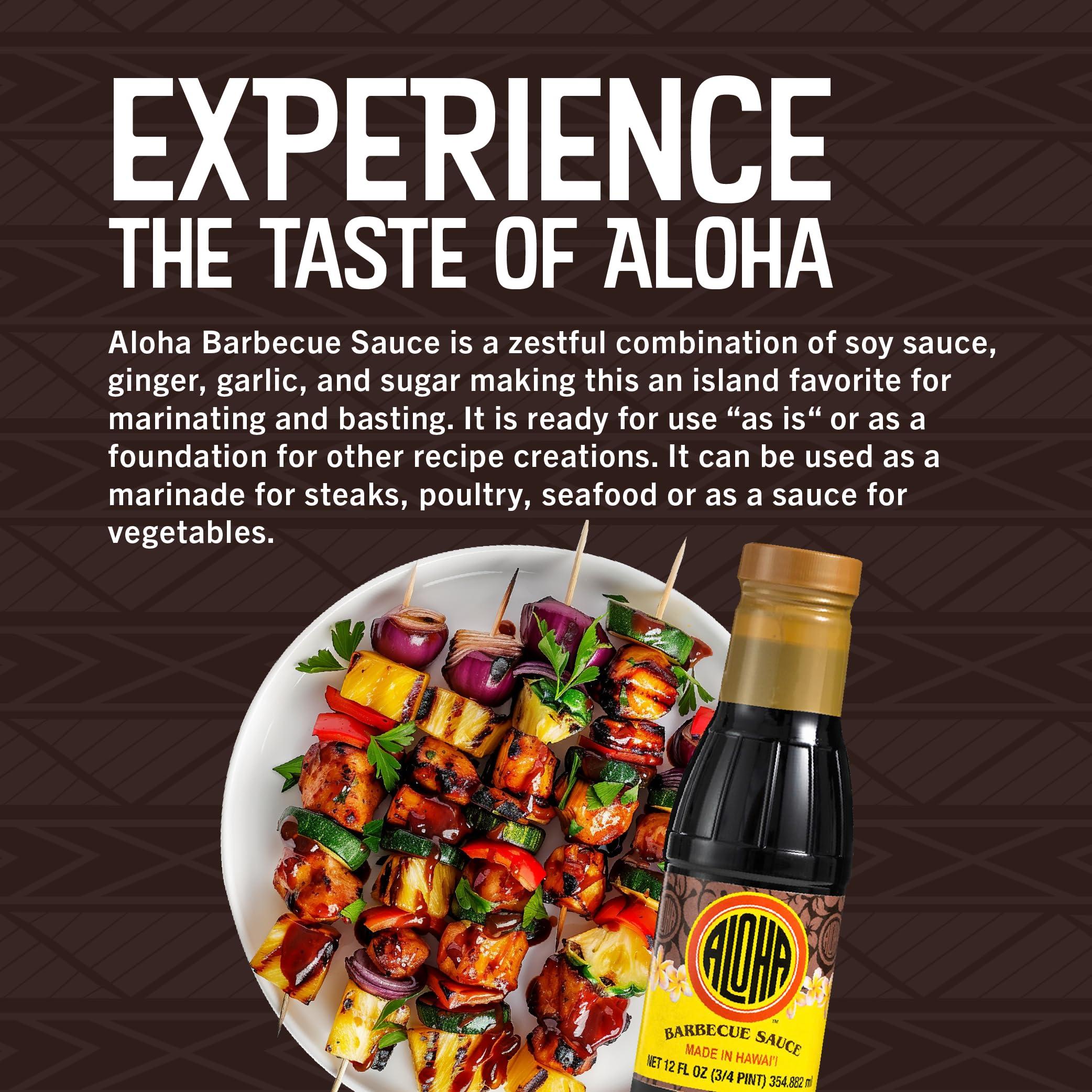ALOHA Aloha Shoyu - Hawaiian Style Barbecue Sauce - Zesty and Sweet Taste - Made in Hawaii - 24 oz. Bottle