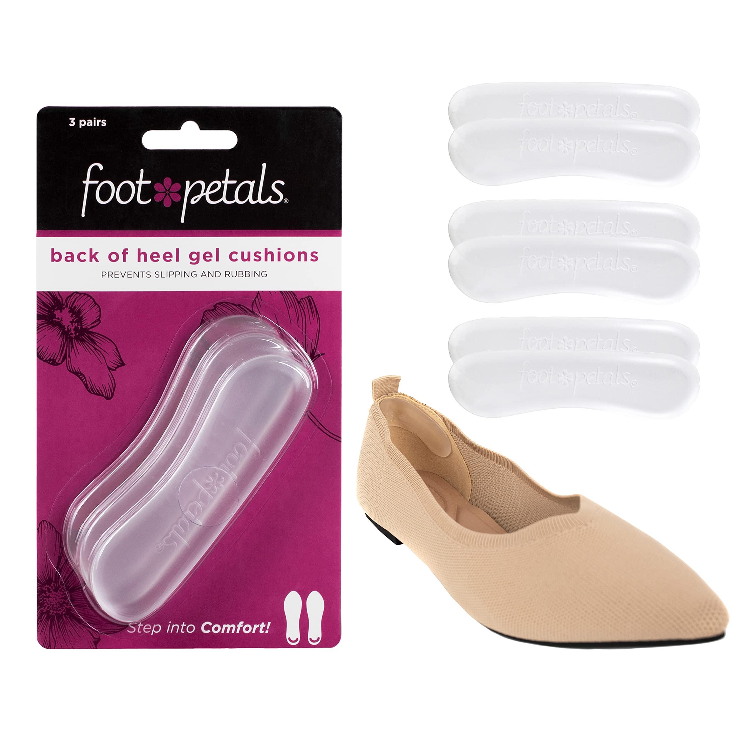 Foot Petals Foot Petals Womens Back of Heel Cushion Inserts, Heel Protectors, Comfortable Heel Grip for Pain Relief and Sizing, 1 pair, Gel