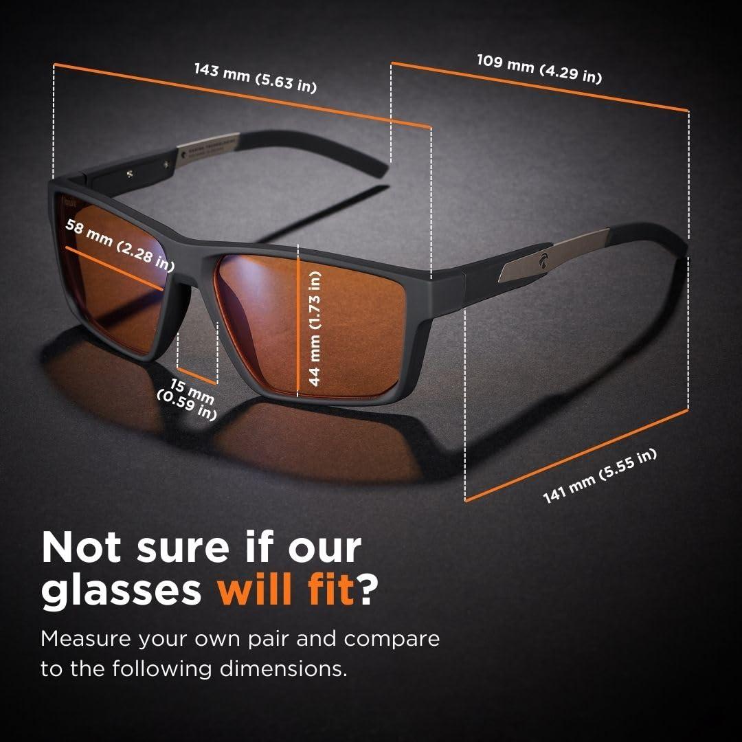 Horus X Horus X - Gaming Glasses | Blue Light Blocking Computer Screen Glasses | Anti Fatigue & Eyestrain for Men and Women | Black