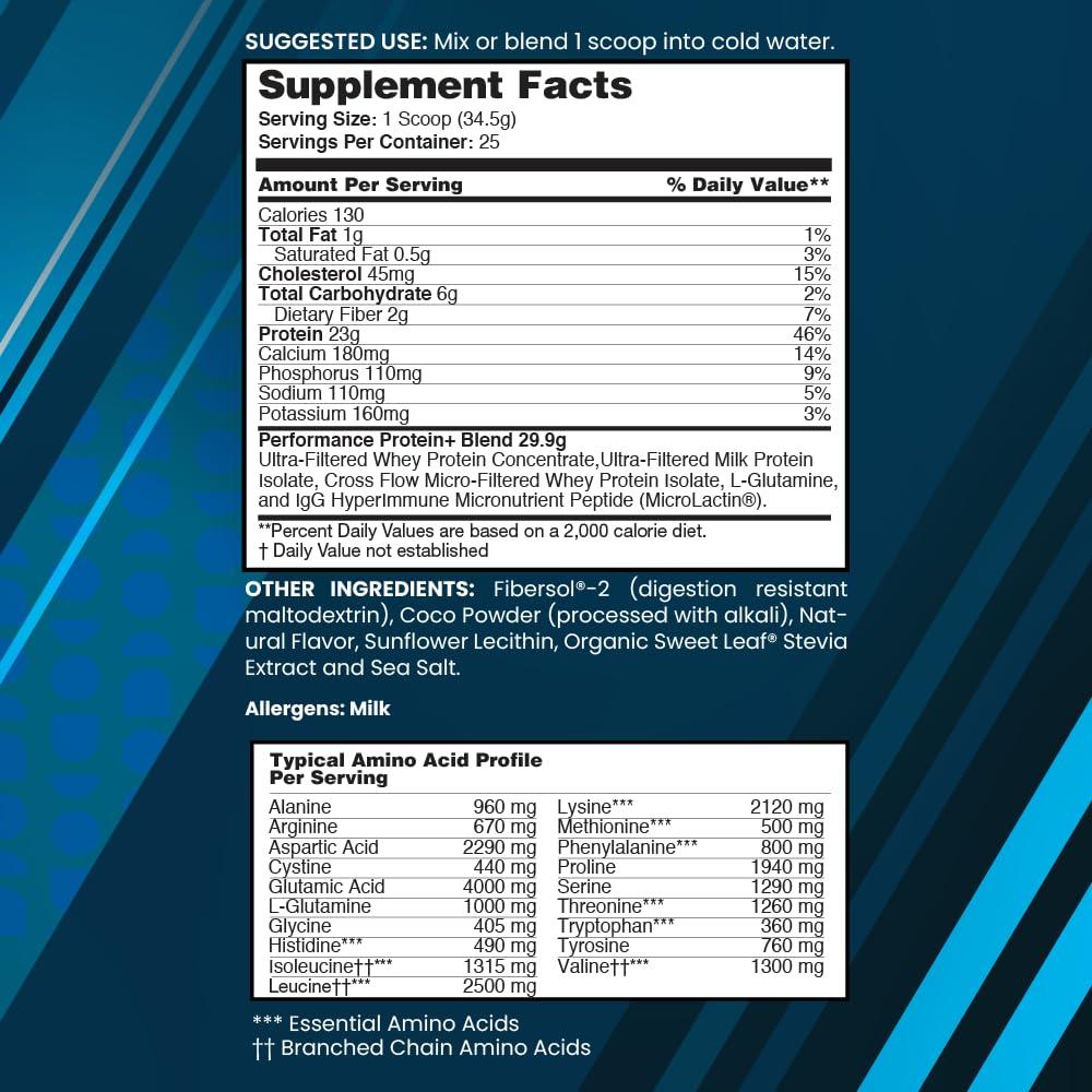 nbpure nbpure Performance Protein+: Natural Protein Blend- 23g Whey Isolate & Concentrate + Milk Protein Isolate Clean, Healthy Protein Powder Nothing Artificial, Chocolate