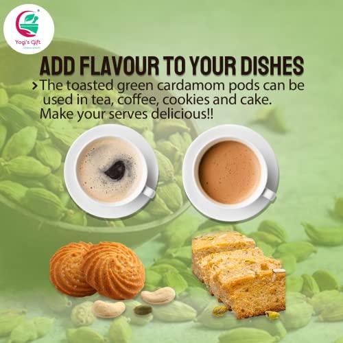 YOGI’S GIFT – Celebrating health Indian GREEN CARDAMOM Pods Whole | 1 oz | Flavourful Indian Spice | Semillas de Cardamomo | by Yogi's Gift