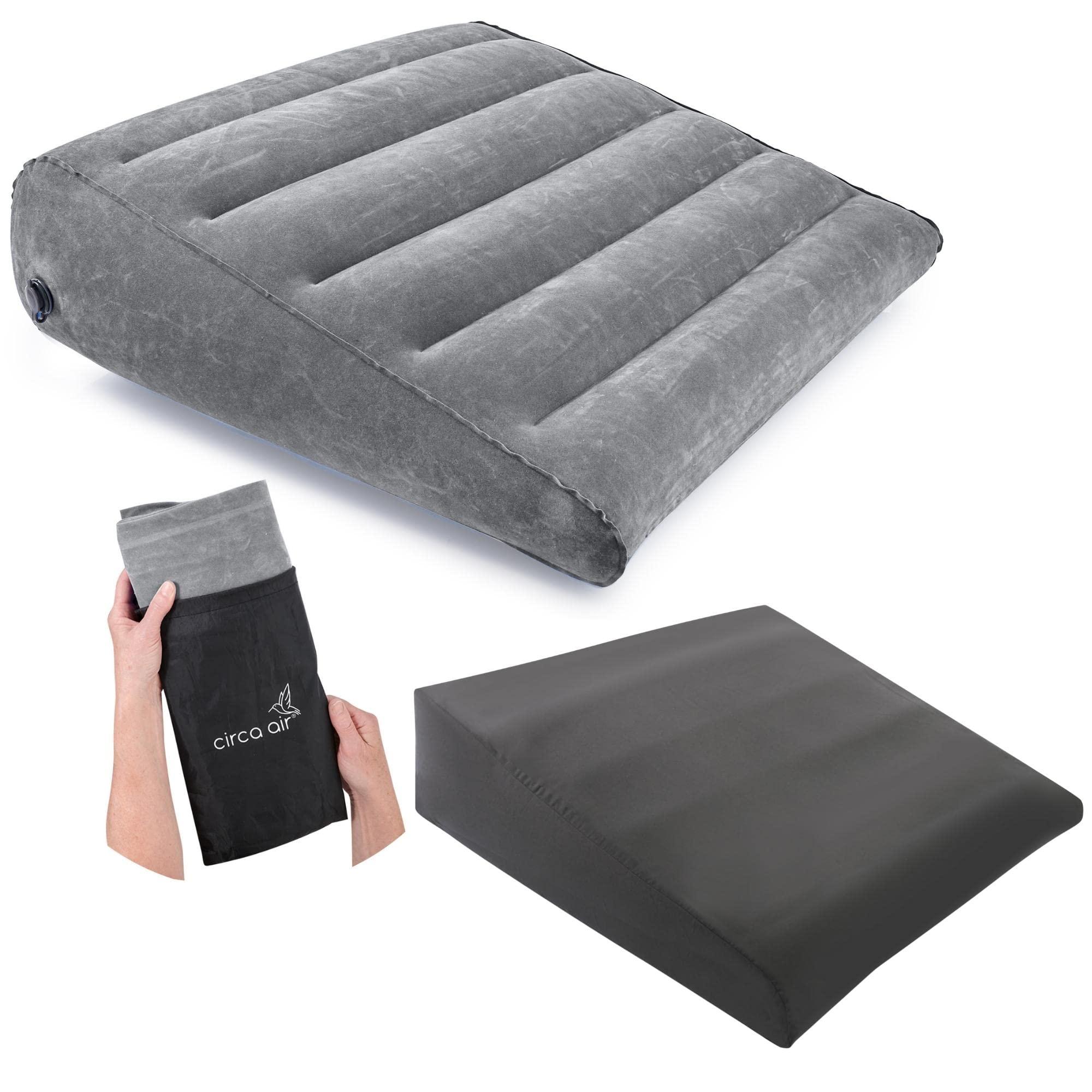 Circa Air Circa Air Inflatable Wedge Pillow for Travel - Plus Pillow Case. Sleep Better with Incline Pillow Wedges for Acid Reflux, GERD, Snoring. Travel Wedge Pillow for Leg Elevation, Knee and Back Support