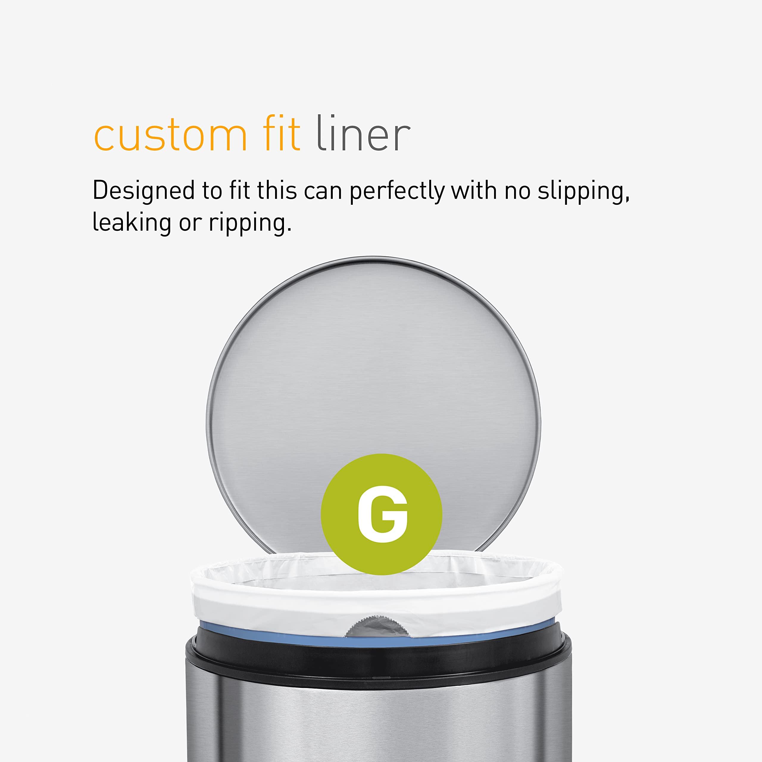 simplehuman simplehuman Code G 240 Count, Genuine Custom Fit Liners, Drawstring Trash Bags in Dispenser Packs, 30 Liter/8 Gallon