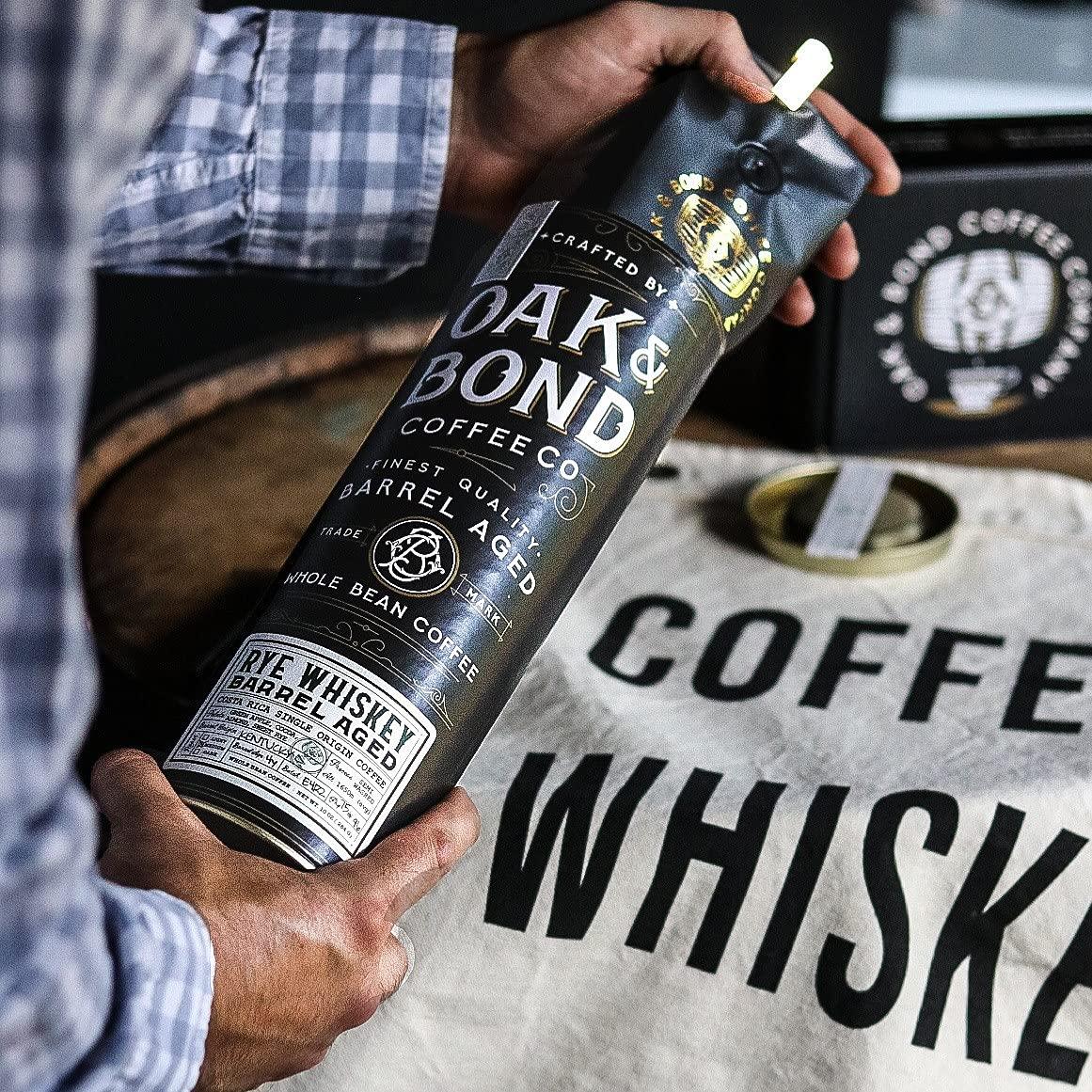 OAK & BOND Oak & Bond Coffee Co. Colombia Single Origin and Rye Whiskey Barrel Aged Coffee Bundle, Whole Bean - 22oz. Total