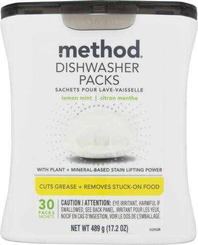 Method Method Dishwasher Detergent Packs, Lemon Mint, 30 count
