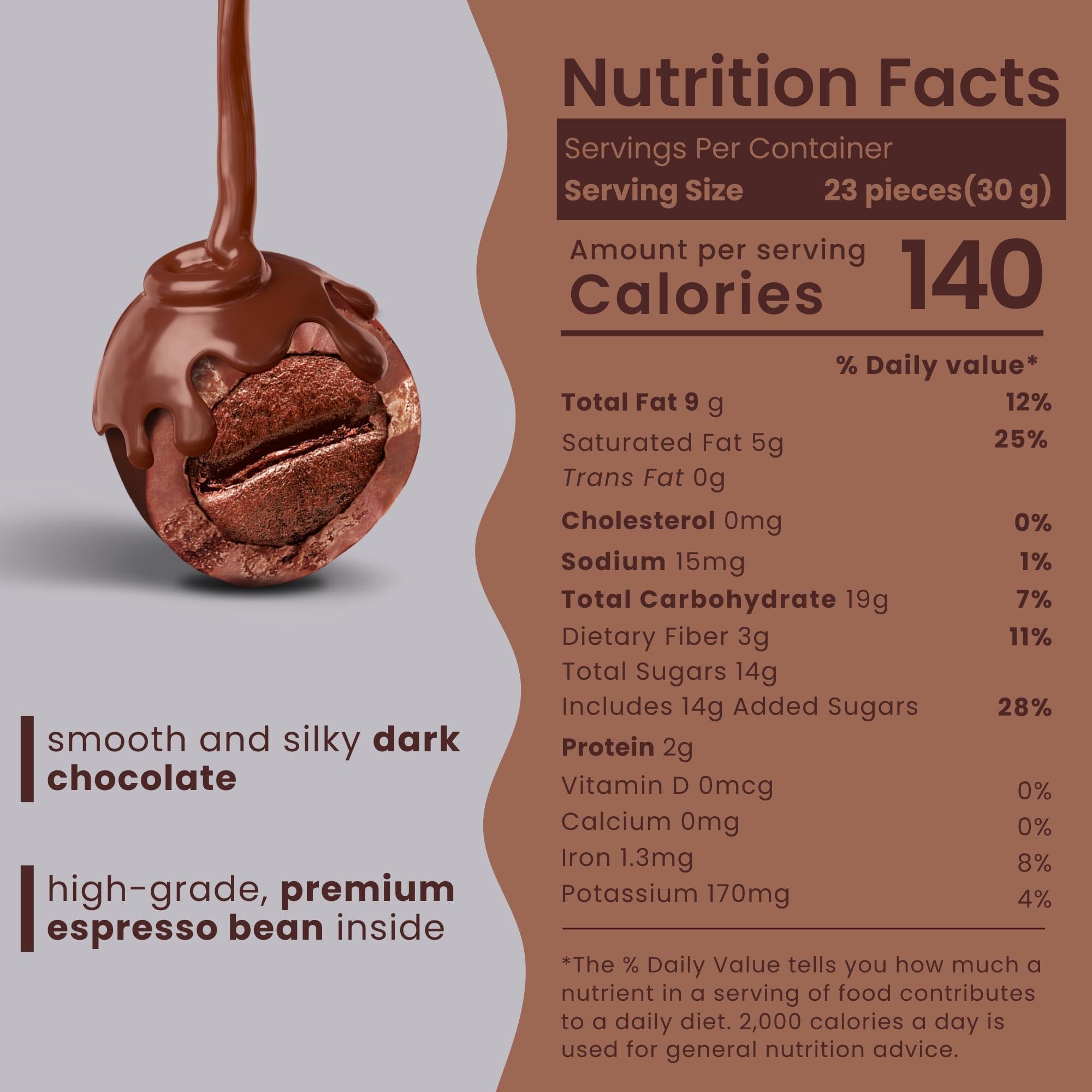 Nutic Nutic Gourmet Dark Chocolate Covered Espresso Beans - 1LB, Bulk Chocolate Espresso Candy, Dark Chocolate Coffee Beans - Irresistible, Rich & Energizing Treat - (Pack of 1)