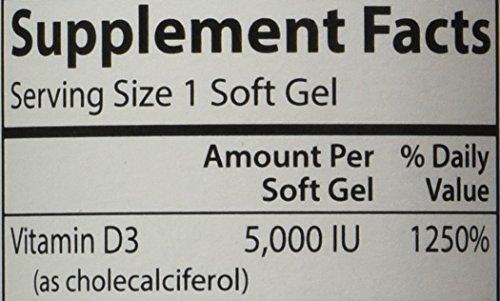 Carlson Carlson Labs Vitamin D3 5000 IU Soft Gels, 120 Count
