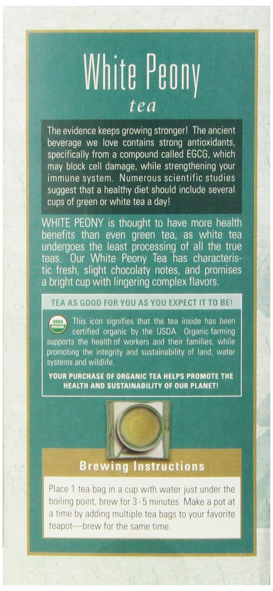 Davidson's Davidson\'s Organics, White Peony, 25-count Tea Bags, Pack of 6