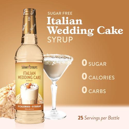 Jordan\'s Skinny Mixes Jordan\'s Skinny Syrups Sugar Free Coffee Syrup, Italian Wedding Cake Syrup Flavor, Zero Calorie Flavoring for Latte, Protein Shake, Cocktail & More, Gluten Free, Keto Friendly, 25.4 Fl Oz, 1 Pack