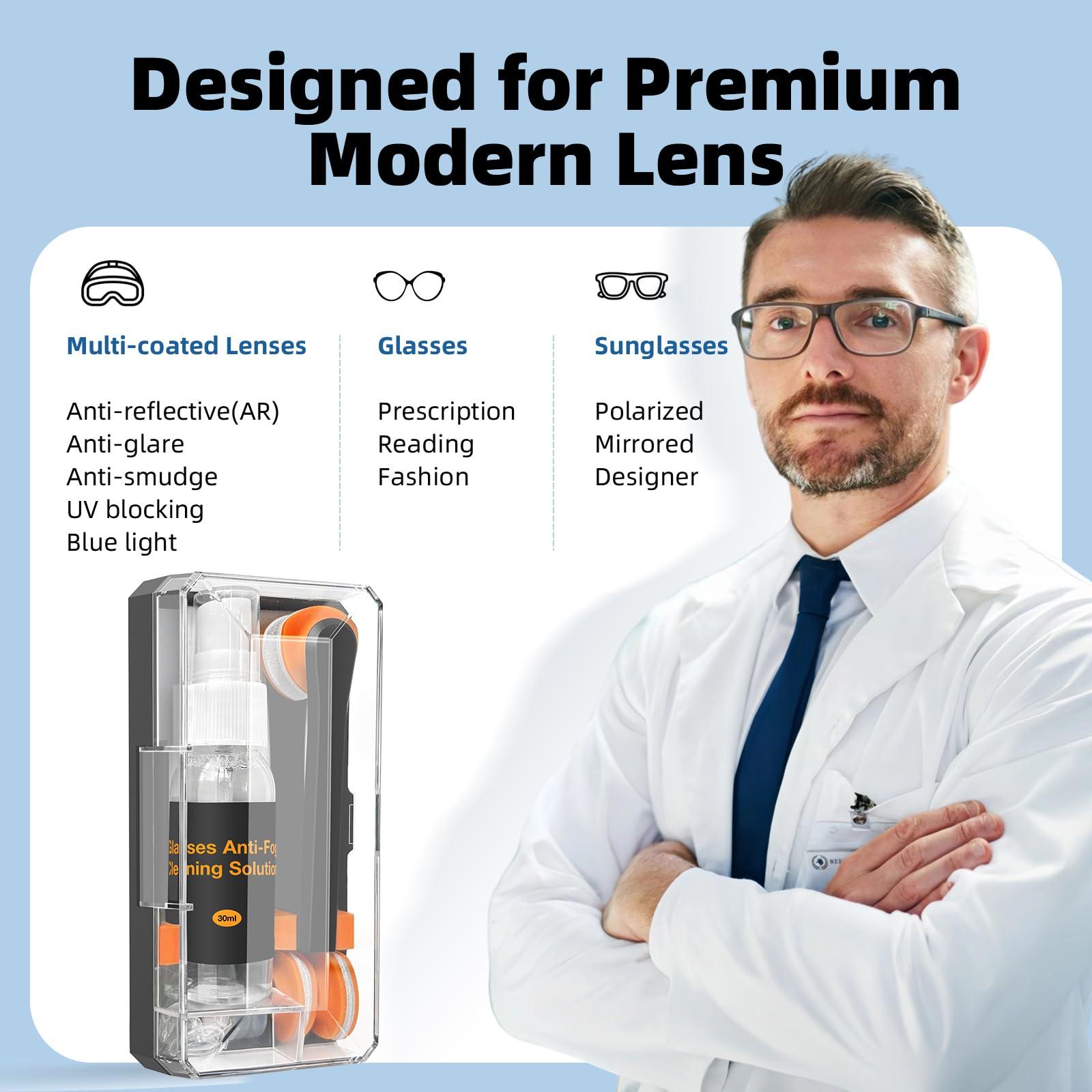 Ordilend Ordilend Glasses Cleaner Eyeglass Cleaner Kit, Glasses Cleaning Kit Anti Fog Lens Cleaning Spray with Microfiber Cloth, Portable Eyeglass Repair Tool with Screws Screwdriver, Nose Pads, Ear Grip