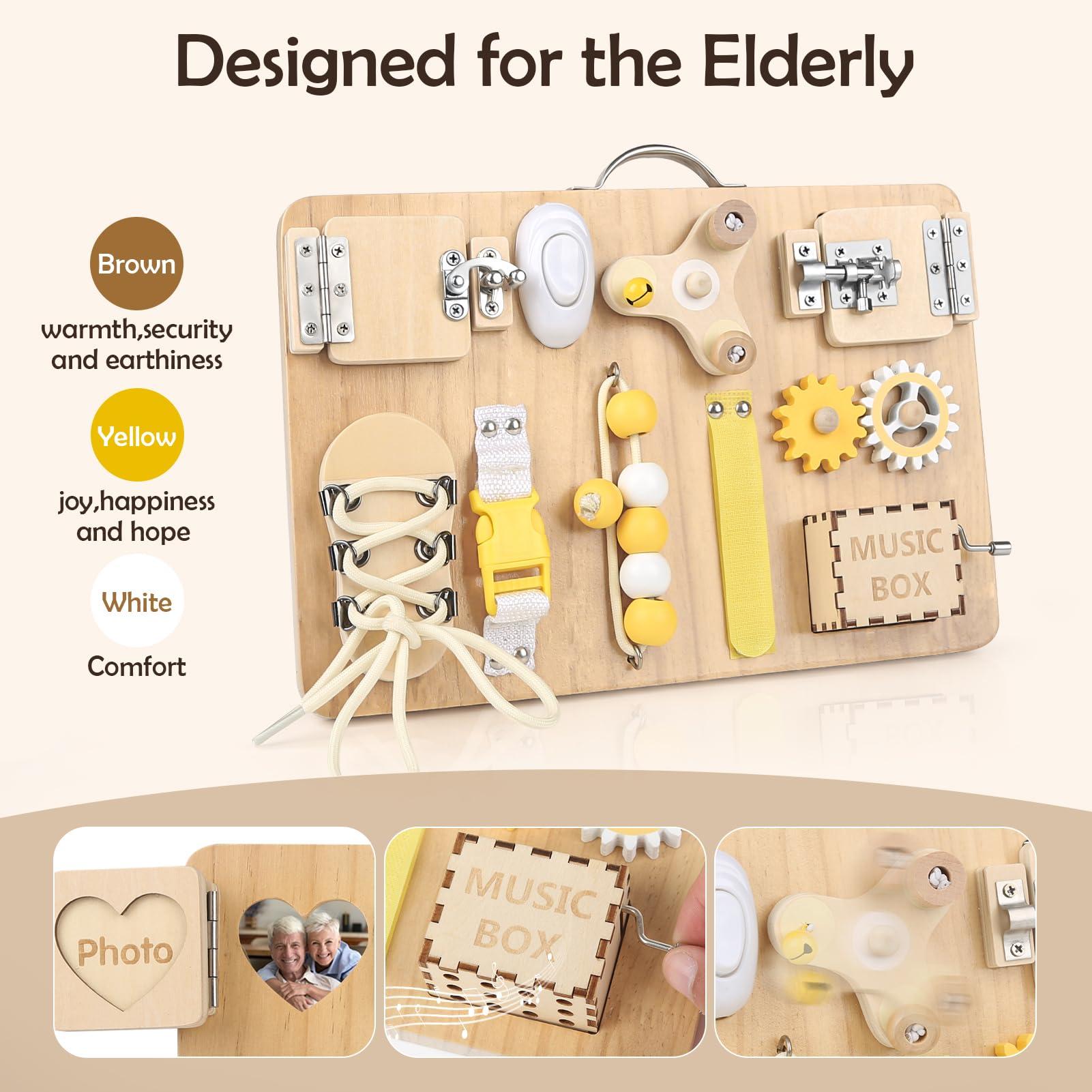 Joyreal Joyreal Fidget Busy Board for Adults with Dementia,Engaging Alzheimers Products & Dementia Activities for Seniors,Assistance Products Elderly Patients - Gift Toys for People with Alzheimers