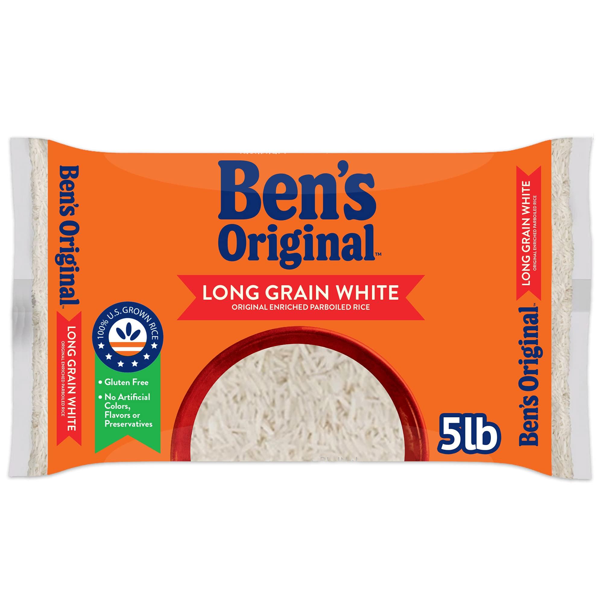 BEN'S ORIGINAL BEN'S ORIGINAL Enriched Long Grain White Rice, Parboiled Rice, 5 lb Bag