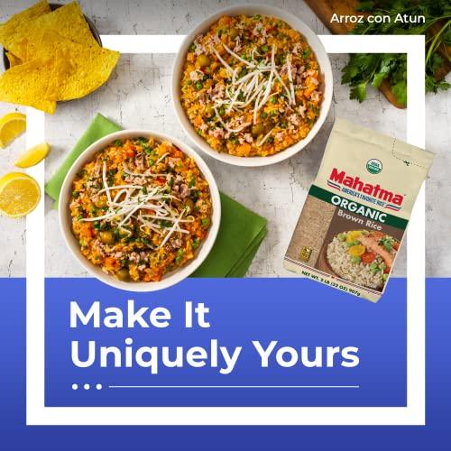 Mahatma Mahatma Organic Brown Rice, 2-Pound Bag of Rice, Microwave Rice in 20 Minutes or Cook on Stovetop in 1 Hour
