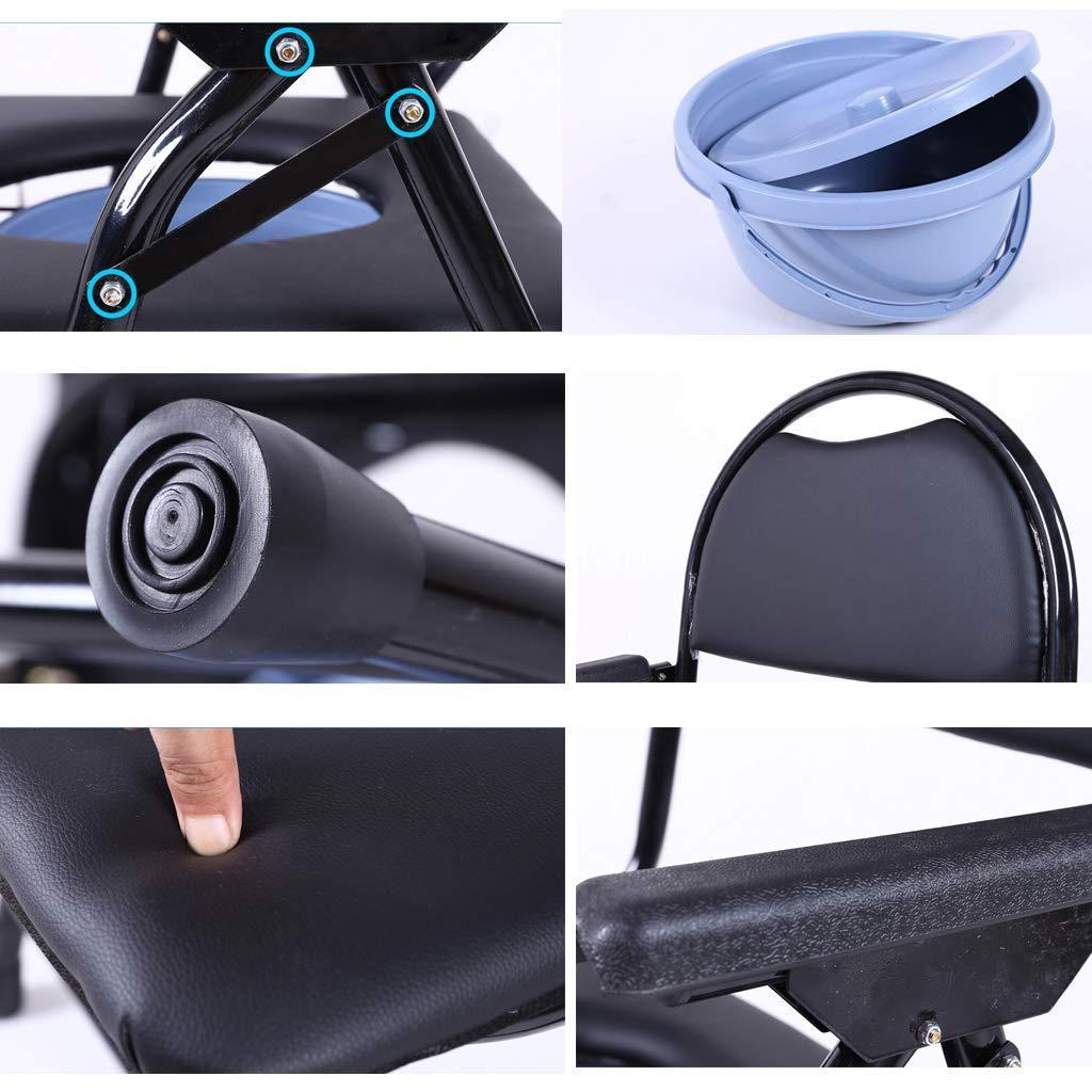 YUSIWOAL Medical Folding Bedside Commode Seat with Commode Bucket and Splash Guard,Portable Commode,Raised Toilet Seat,Toilet Chair for Elderly