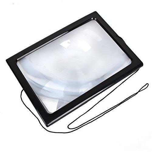 Yosoo Hands Free 3X Magnifying Glass A4 Page with Light LED Magnifier for Reading Readers Book Textbook Magazine Material