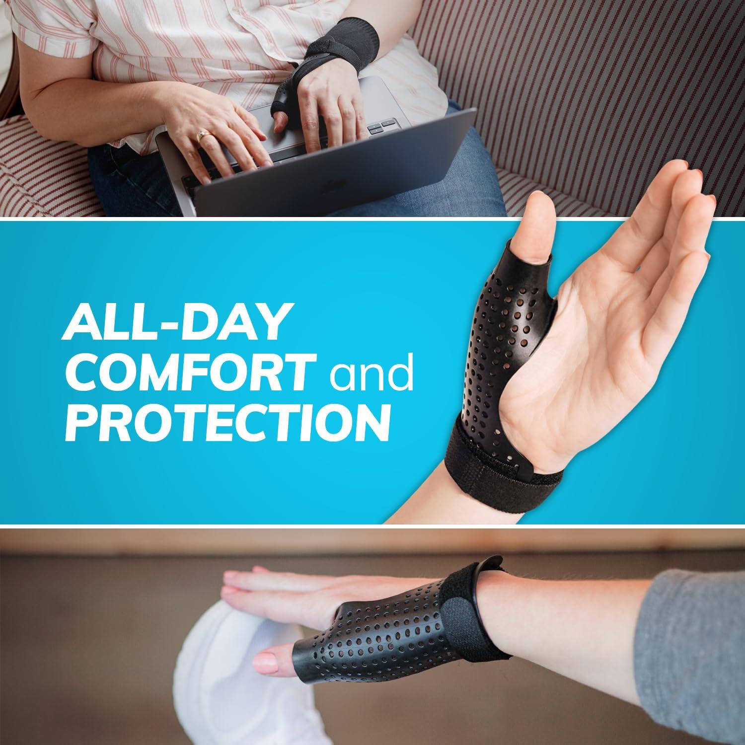 BraceAbility BraceAbility Hard Plastic Thumb Splint | Arthritis Treatment Brace to Immobilize & Stabilize CMC, Basal and MCP Joints for Trigger Thumb, Tendonitis Pain, Sprains (Small Left)