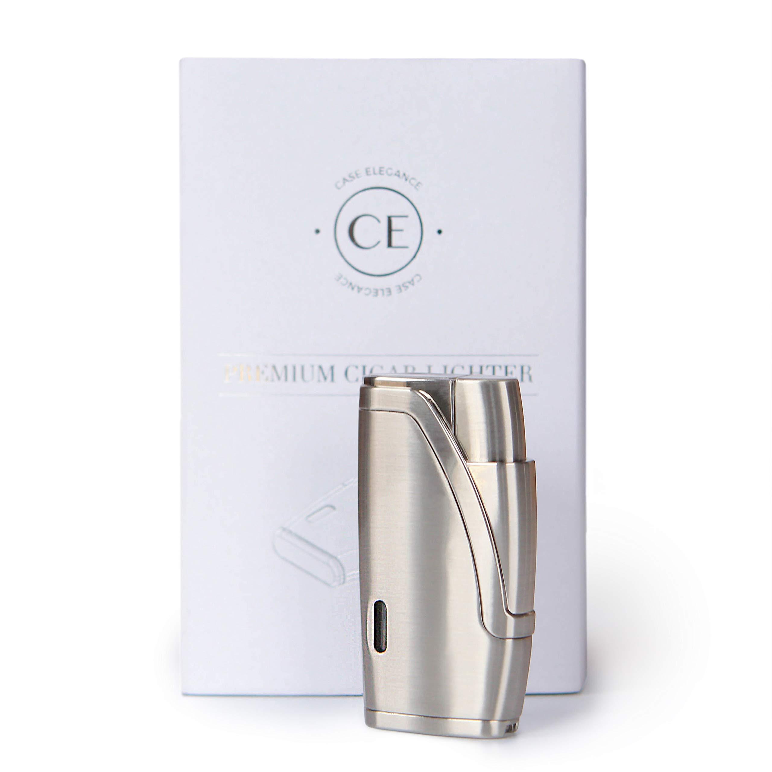 CASE ELEGANCE CASE ELEGANCE - Renzo Glass Top Humidor, Lighter, Cutter, and Travel Case Bundle