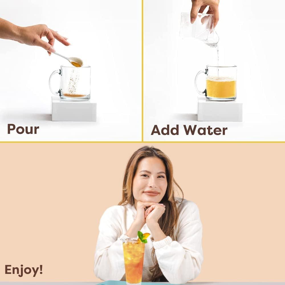 Waka Coffee Waka Premium Instant Tea No Sugar Added & Unsweetened Green Tea (200 Cups) & Lemon Flavor (20 Cups)