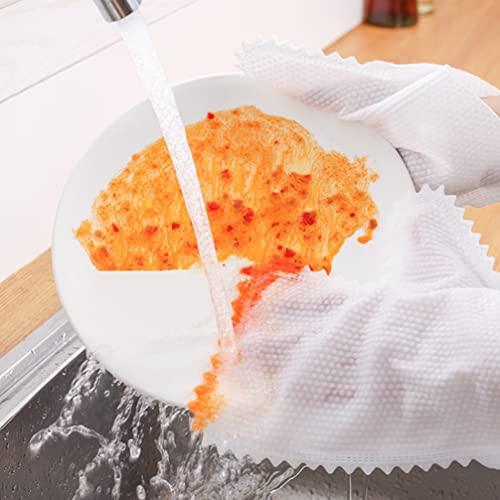 HEMOTON HEMOTON 10pcs Disposable Dust Removal Glove Microfiber Dusting Cloths Glove Non- Woven Cleaning Gloves Washing Paper Towels
