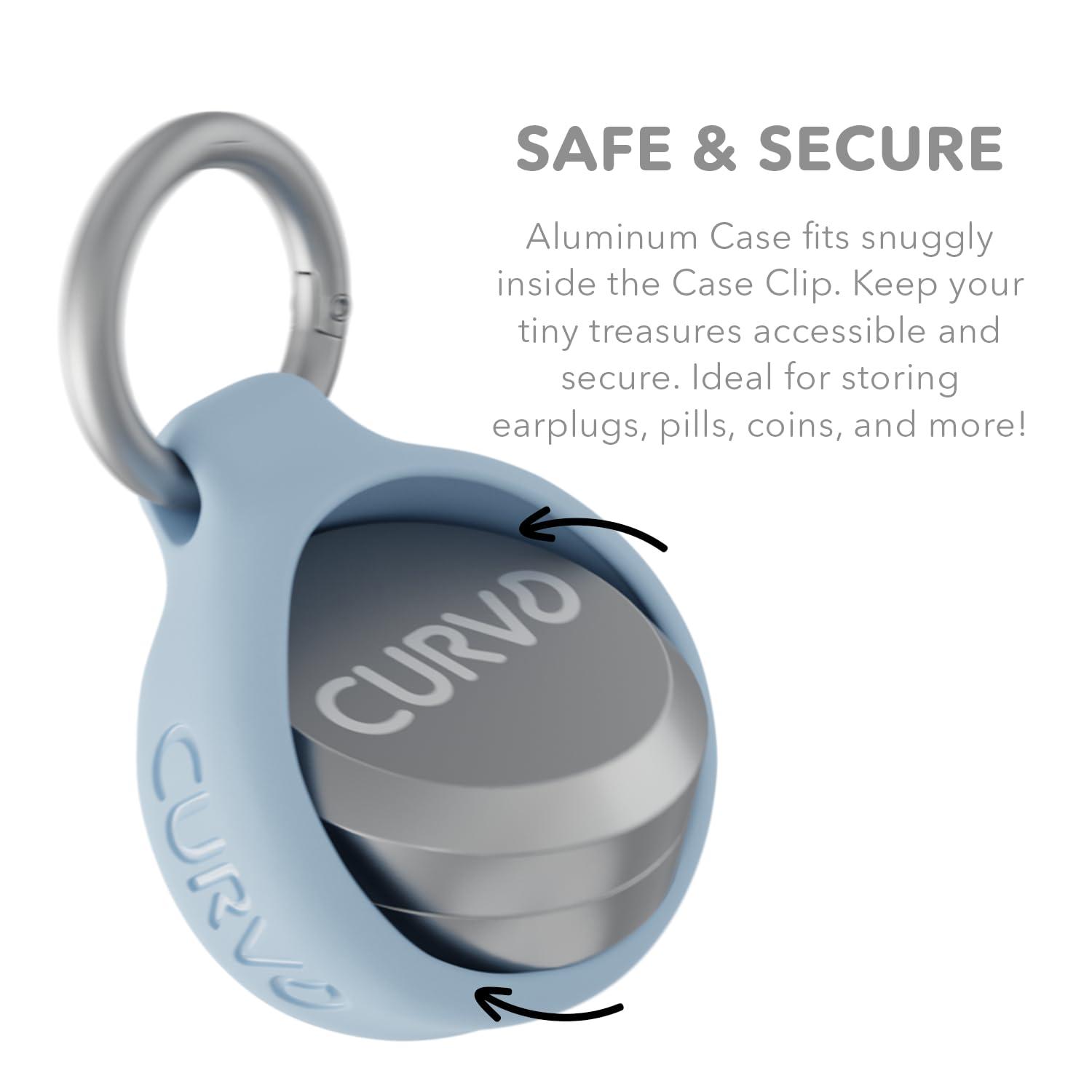 CURVD CURVD Premium Carrying Case - Durable Travel Keychain Container, Small Waterproof Holder for Earplugs, Pills, Coins Compatible with Loop, Eargasm & Vibes, or Compact Mini Purse Pill Box Container