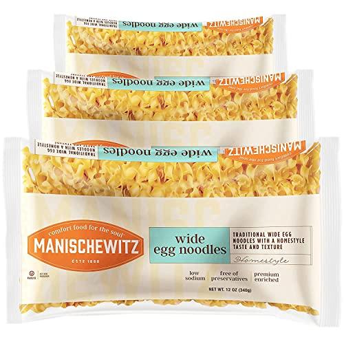 Manischewitz Manischewitz Traditional Extra Wide Egg Noodles 12oz (3 Pack), Homestyle Taste & Texture, Premium Enriched, Low Sodium, No Preservatives