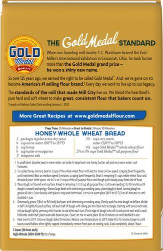 Gold Medal Gold Medal Premium Quality All Natural Whole Wheat Flour For Baking, 5 lb (Pack of 2)