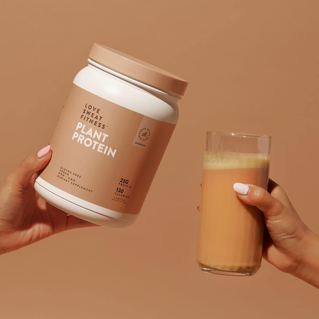 Love Sweat Fitness Love Sweat Fitness Organic Vegan Protein Powder | Peanut Butter | 23g Protein, 14 Servings, Plant Based, Gluten Free, Non-GMO
