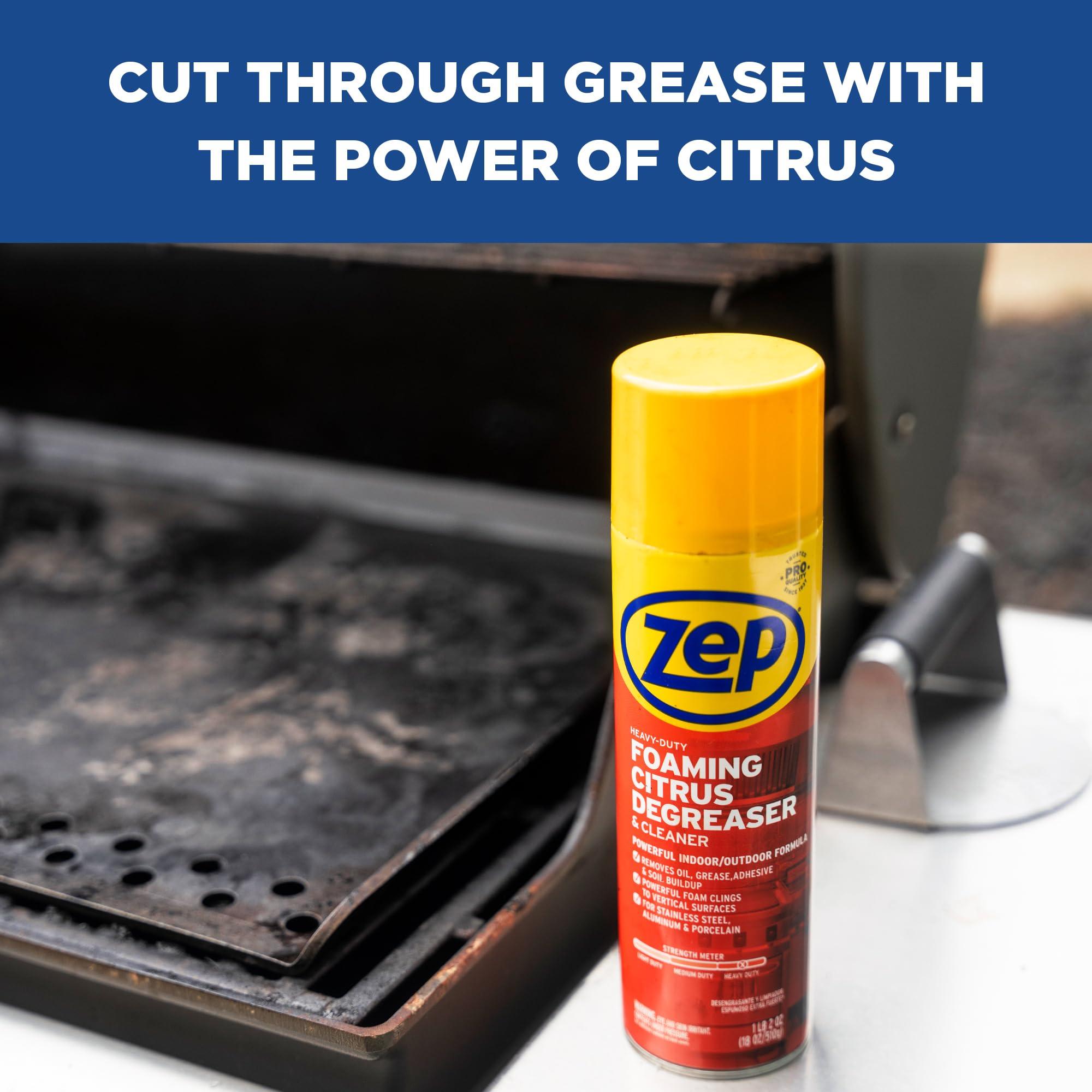 Zep Zep Heavy-Duty Foaming Citrus Degreaser & Cleaner - 18 Oz. (Case of 6) - ZUHFD186 - Pro-Trusted Citrus Formula Cuts Through Grease & Grime with Ease